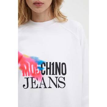 Moschino Jeans Памучен суичър Moschino Jeans в бяло с принт 1709.8233 (1709.8233)