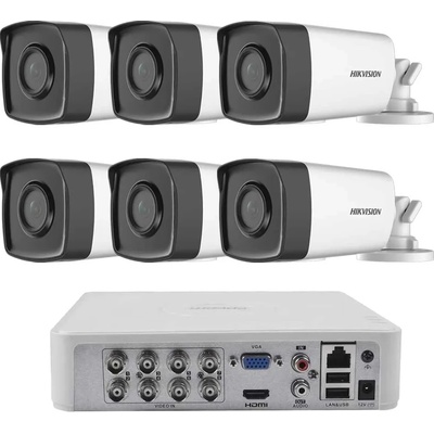 HIKVISION Професионален Комплект zk6580w с 6 Камери 2mp dvr и 100м Кабел (zk6580w)