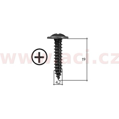 ACI Samořezný křížový vrut černý pozink Fe (sada 20 ks) (4,2 mm, 19 mm)