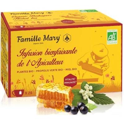 Famille Mary Билков чай за имунната система, със зелен прополис и мед, 20 пакетчета, Famille Mary (080281 FM)