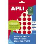 APLI Етикети, кръгли, 16 мм, с ръкописен текст, цветни, apli, червени, 432 етикета/пакет 02740 (02740)
