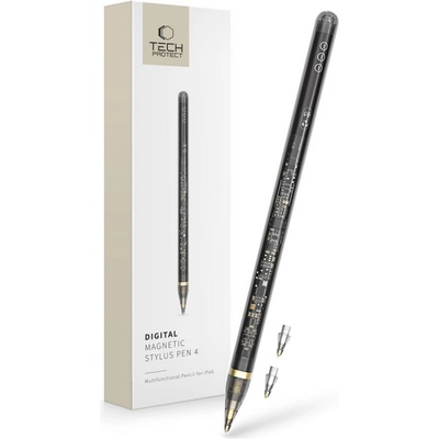 Tech-Protect Дигитална писалка за iPad от Tech Protect Magnetic - Прозрачна / Черна (5906302371648)