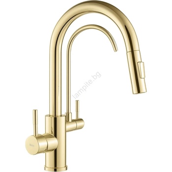 Rea Rea-b8989 - Кухненски смесител с изтегляща се душ слушалка и филтър eco fresh 37, 5 см, златен (re0248)