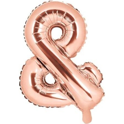 PartyDeco Fóliový balón znak & ružové zlato 35 cm