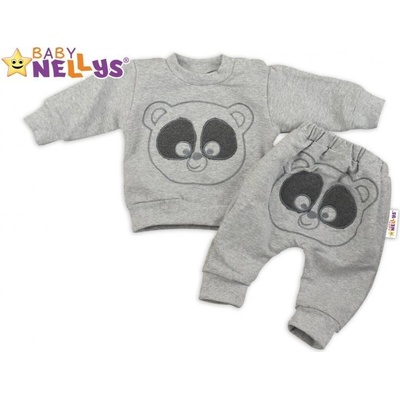 Baby Nellys Tepláková súprava Medvedík sivý melír