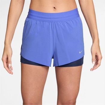 Nike Дамски къси панталони Nike Dri-FIT Swift Womens Mid-Rise 3 2-in-1 Shorts - Sapphire/Navy