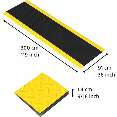 Notrax 479 Cushion Trax Protiúnavová rohož s diamantovým vzorom čierna / žltá 91 x 300 cm