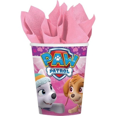 Tégliky papierové Paw Patrol ružové 250ml Amscan