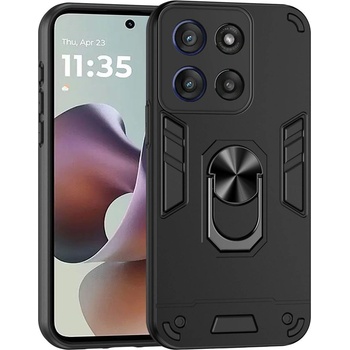Motorola Калъф за Motorola Moto G56 5G с Въртящ се Пръстен - PC + TPU, Защита при падане, 0.5mm Повдигнати Ръбове, Магнитен, Вкл. Протектор - 3 Цвята