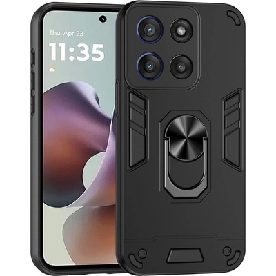Motorola Калъф за Motorola Moto G56 5G с Въртящ се Пръстен - PC + TPU, Защита при падане, 0.5mm Повдигнати Ръбове, Магнитен, Вкл. Протектор - 3 Цвята
