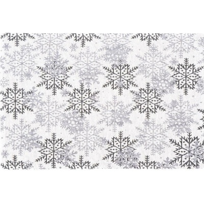 SCANquilt prostírání MOTIV vločky bílošedá běhoun delší strana 100-170 cm