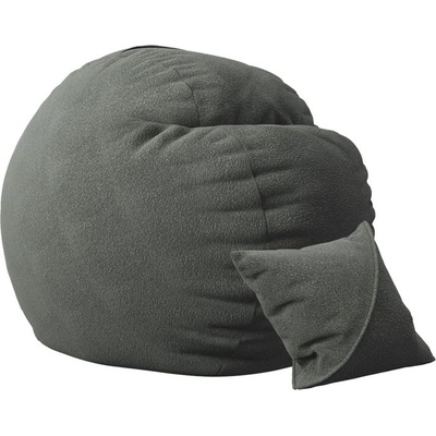 Pufrelax Комплект, Барбарон и декоративна възглавница, 600л. , King Size - Smoke Grey, Перящ се калъф, Трансформира се в легло, Пълнеж с микс от мемори пяна и дунапрен, Гама Premium