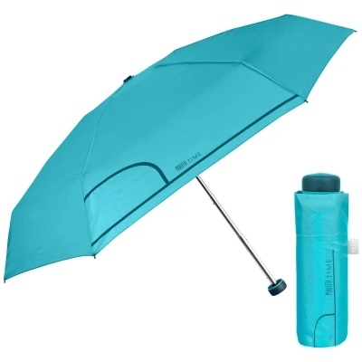 Дамски мини съваем неавтоматичен чадър Perletti Time 26356, Тюркоаз