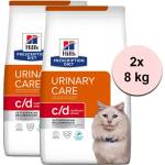 HILL'S Hill s Prescription Diet c/d Stress Грижа за пикочната система за котки морска риба 2 x 8 кг