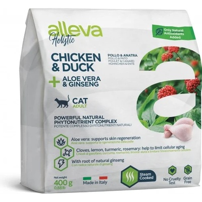 Diusapet Alleva® holistic (adult cat) chicken & duck + aloe vera & ginseng - пълноценна храна за пораснали котки над една година, Италия - 0, 4 кг 2707