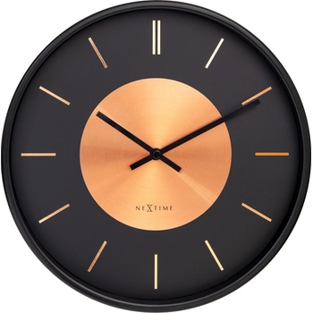 NeXtime Стенен часовник Retro II черно-меден (3535CO)
