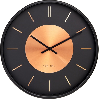 NeXtime Стенен часовник Retro II черно-меден (3535CO)