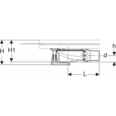 Geberit Setaplano Súprava na hrubú montáž k sprchovej vaničke, výška vodného uzáveru 50 mm, d50 mm, 4 nohy 154.010.00.1