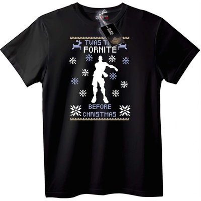 NOONEBRAND Тениска Fortnite Коледен грозен пуловер - S, Black