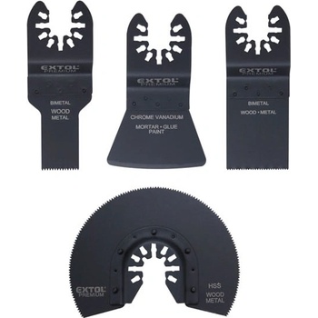 EXTOL PREMIUM Nářadí multifunkční, sada 4ks, na kov a dřevo, 8803824