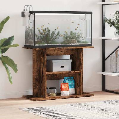 vidaXL Стойка за аквариум, опушен дъб, 80x35x60 см, инженерно дърво (833580)