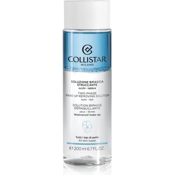 Image 1 of Collistar Cleansing Two-phase Make-up Removing Solution Eyes-Lips двуфазен продукт за премахване на водоустойчив грим за зоната около очите и устните 200ml