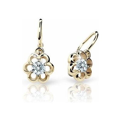Danfil detské náušnice kvetiny C1947 zo žltého zlata white brizura