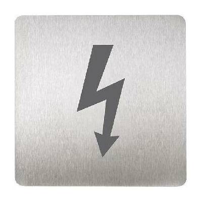 Piktogram Sanela pozor elektrické zřízení, nerez mat SLZN 44P