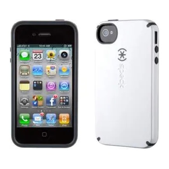 Speck CandyShell - хибриден гумиран кейс за iPhone 4 (бял)