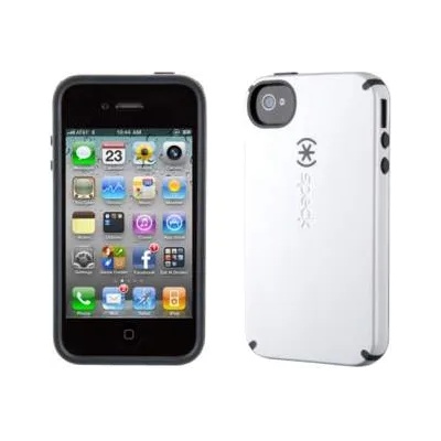 Speck CandyShell - хибриден гумиран кейс за iPhone 4 (бял)