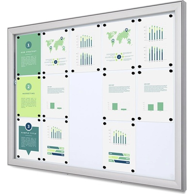 Jansen Display Vonkajšia uzamykateľná vitrína Basic hlboká SCLE, 1180 x 1002 mm