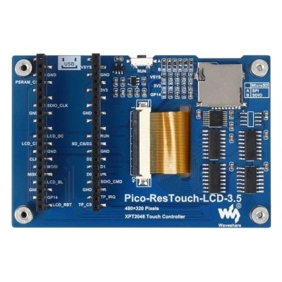 Waveshare 3,5" IPS LCD Dotykový displej pro Raspberry Pi Pico, 480×320, SPI WAV227 – Zboží Živě