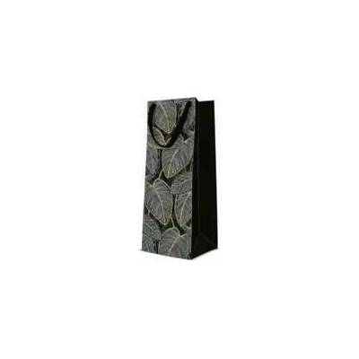Darčeková taška premium na fľašu - Jungle Leaves 12x10x37 cm