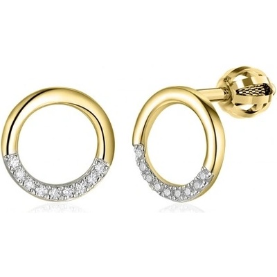 Gems, Peckové náušnice Emory, žluté a bílé zlato s brilianty, 585-38-3-1604.2ZB0.0.00.HSI.000.05