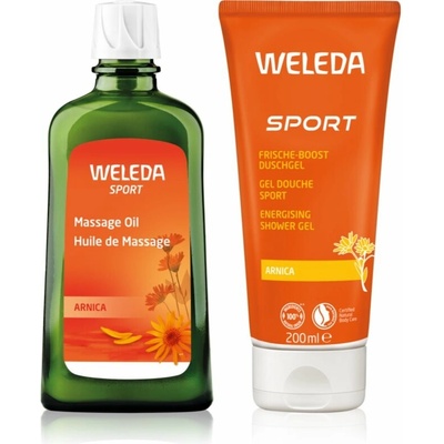 Weleda Sport Weleda Arnika masážny olej 200 ml + Weleda Arnika sprchový gél 200 ml