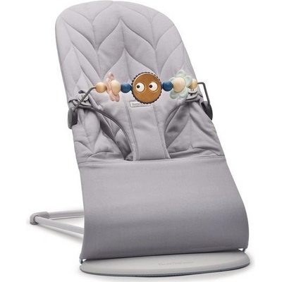 BabyBjörn Lehátko Bouncer Bliss Light Grey cotton petal světlá konstrukce + hračka Googly Eyes Pastel