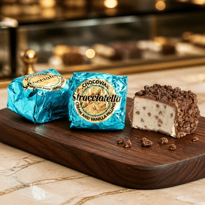 Venchi Chocoviar Stracciatella pralinka s vanilkovým krémom a kakaovými kúskami 1 ks
