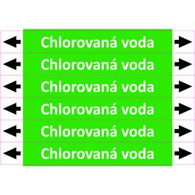 Grafiko | Chlorovaná voda - dle ISO 20560 - Materiál Samolepící PVC folie, Rozměr aršík 6 ks 52x400 mm
