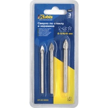 Kubis Tools Sada vrtáků na sklo a keramiku 2 břitě, sada 3 ks, 5/6/8 mm, YG6X | 07-01-1003