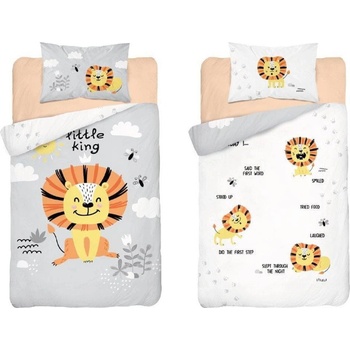 Detexpol obliečky Lvíček sivé 100 x 135 cm 40 x 60 cm