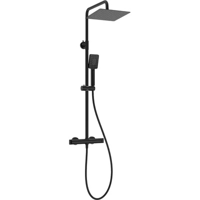 Deante Полша Черна душ колона тип Дъжд с термостатичен смесител Cascada Nero