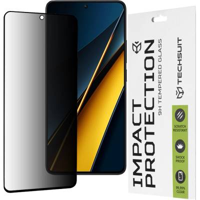 Techsuit Протектор за Xiaomi Poco X6 Pro - 111D Privacy Full Glue - Черен