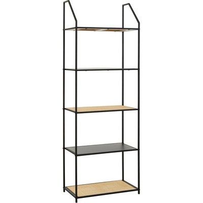 Premier Housewares Čierny/v prírodnej farbe kovový regál 61x179x34 cm Depok