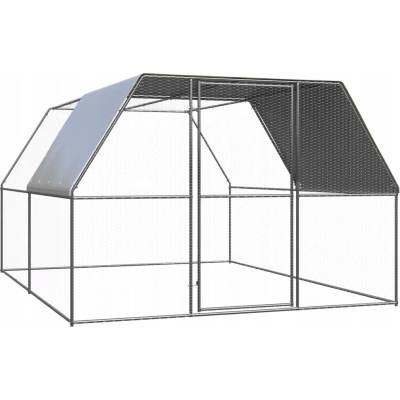 VidaXl Venkovní klec pro kuřata 3089324 3x4x2 m stříbrná