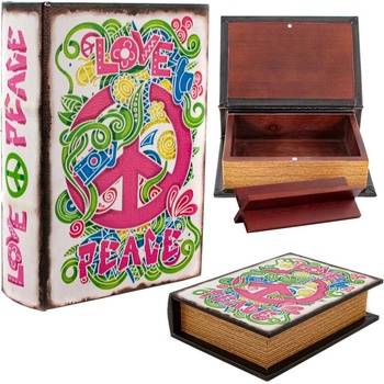 Stash Book drevená krabička Láska & Mier