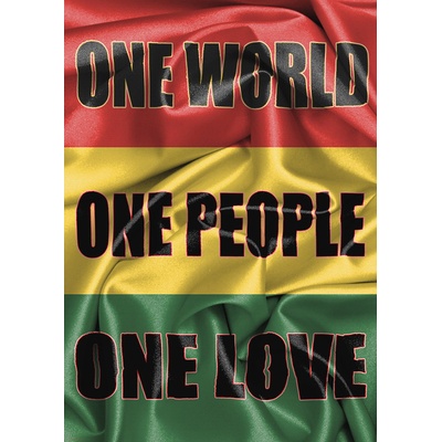 Plagát, Obraz - Rasta Flag - One Love, 59.4 × 84.1 cm