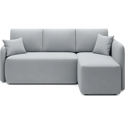 Eltap Светлосив кадифен разтегателен ъглов диван с място за съхранение (десен ъгъл) Hadson - ELTAP (CO-HAD-RT-04SO)