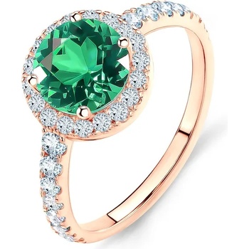 Image 1 of SAVICKI Годежен пръстен This is Love: розово злато, смарагд
