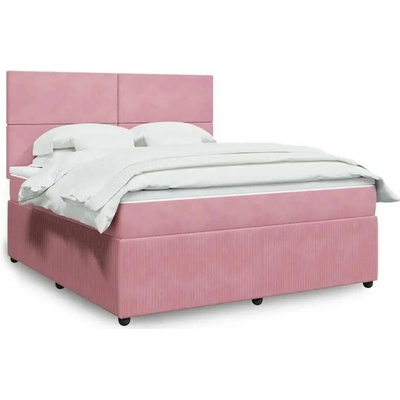 vidaXL 11461.3294705 Boxspring postel s matrací růžová samet
