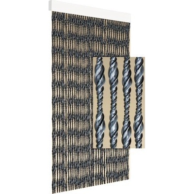 Záves na dvere EMBER 90x210cm strieborný/čierny
